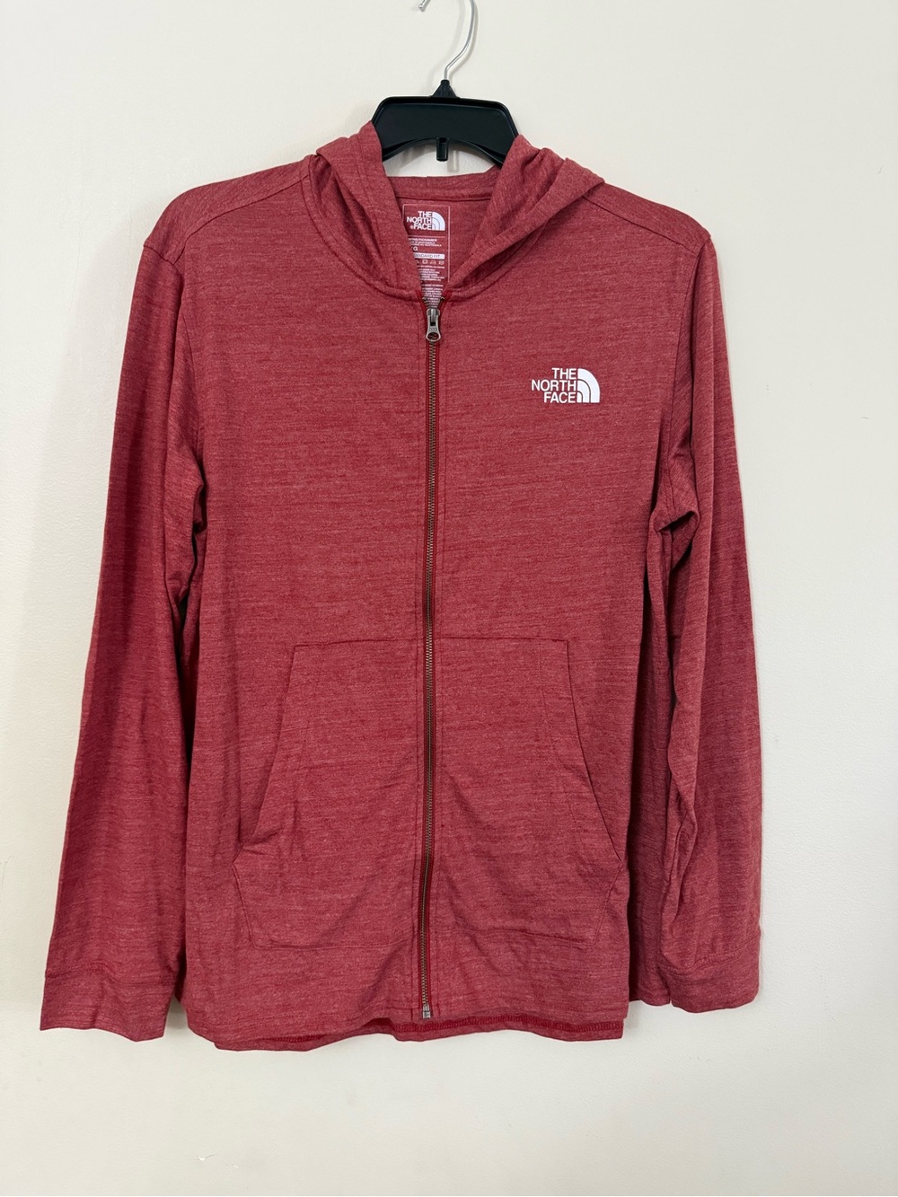 The North Face Heathered Red Full-Zip Hoodie
